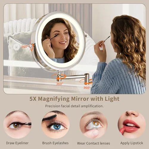 Makeup Vanity Desk with HD & 5X Mirror and Lights view 4