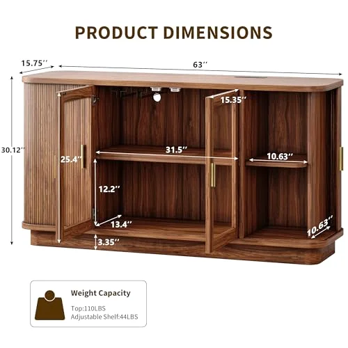 63" Sideboard Buffet Cabinet with Storage view 7