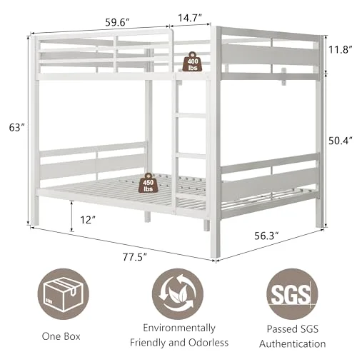Metal Bunk Bed Full Over Full view 2