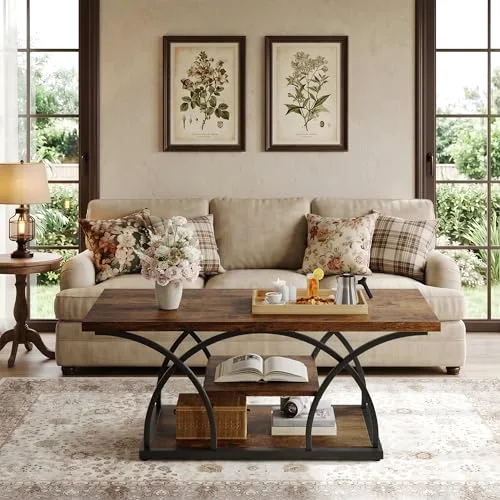 Rustic Coffee Table with Storage view 3