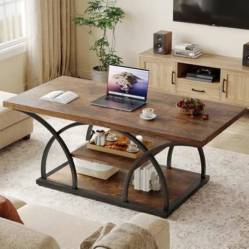 Rustic Coffee Table with Storage view 4