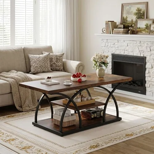 Rustic Coffee Table with Storage view 5