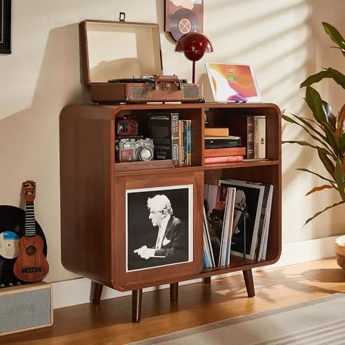 31.5" Record Player Stand with Vinyl Storage