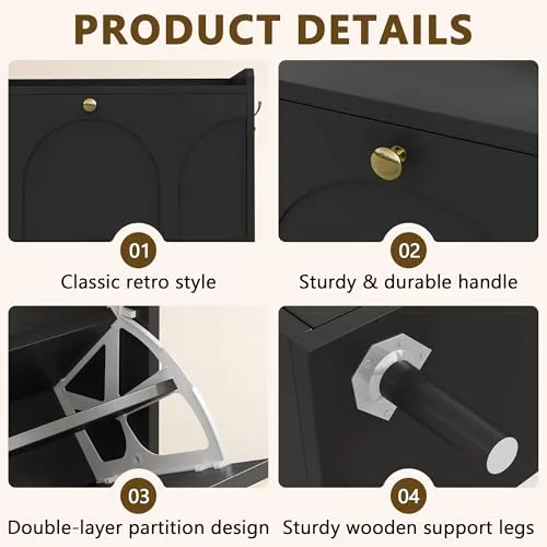 Shoe Cabinet with 2 Flip Drawers view 5