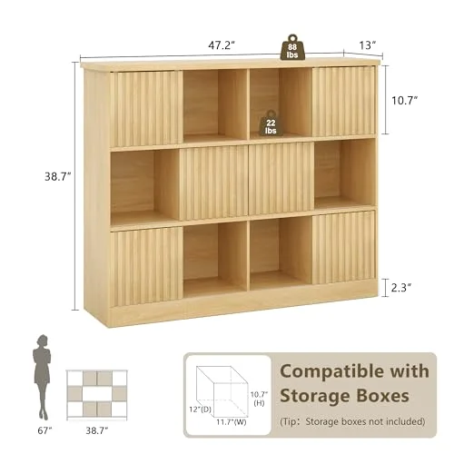 12 Cube Bookshelf with Sliding Doors view 7