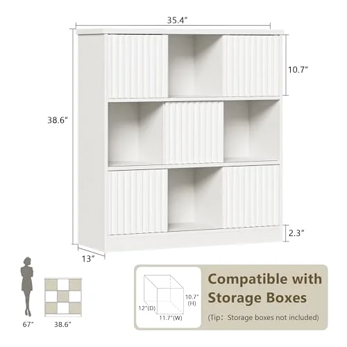 9 Cube Bookshelf with Sliding Doors view 7