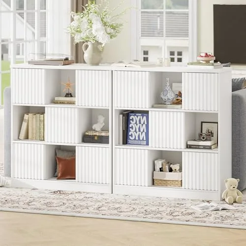 9 Cube Bookshelf with Sliding Doors view 10