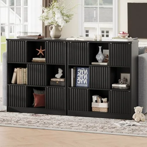 9 Cube Bookshelf with Sliding Doors view 5