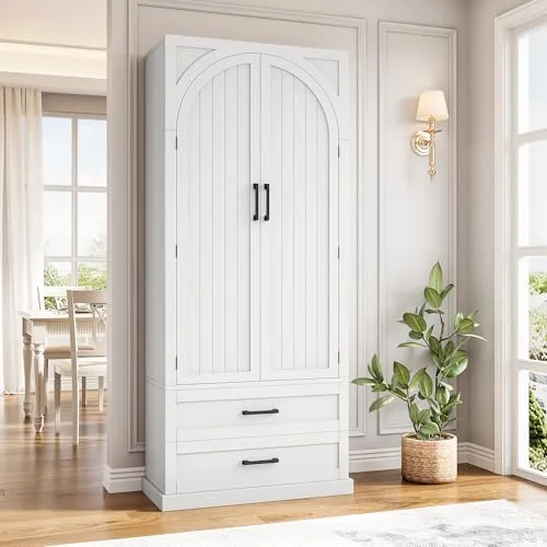 71" Tall Kitchen Pantry Storage Cabinet w/Door and Adjustable Shelf & Large Drawers view 3