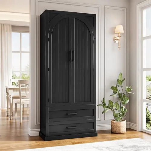 71" Tall Kitchen Pantry Storage Cabinet w/Door and Adjustable Shelf & Large Drawers view 8