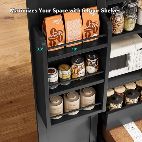 71" Tall Kitchen Pantry Storage Cabinet w/Door and Adjustable Shelf & Large Drawers view 9